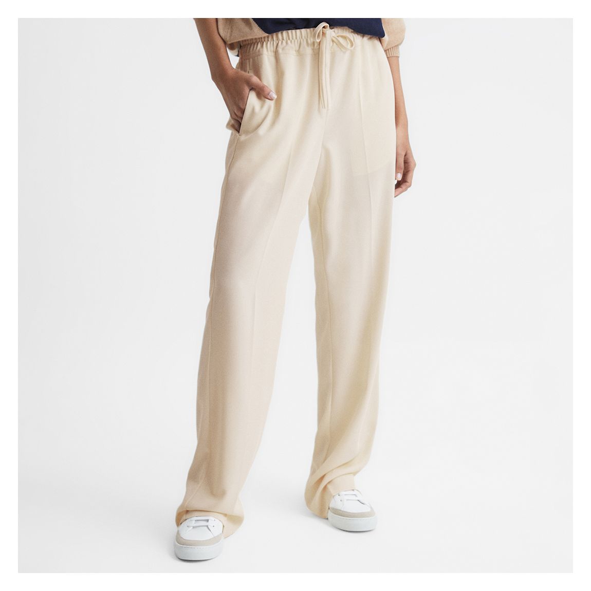 Cream Hailey Wide Leg Trousers main product photo