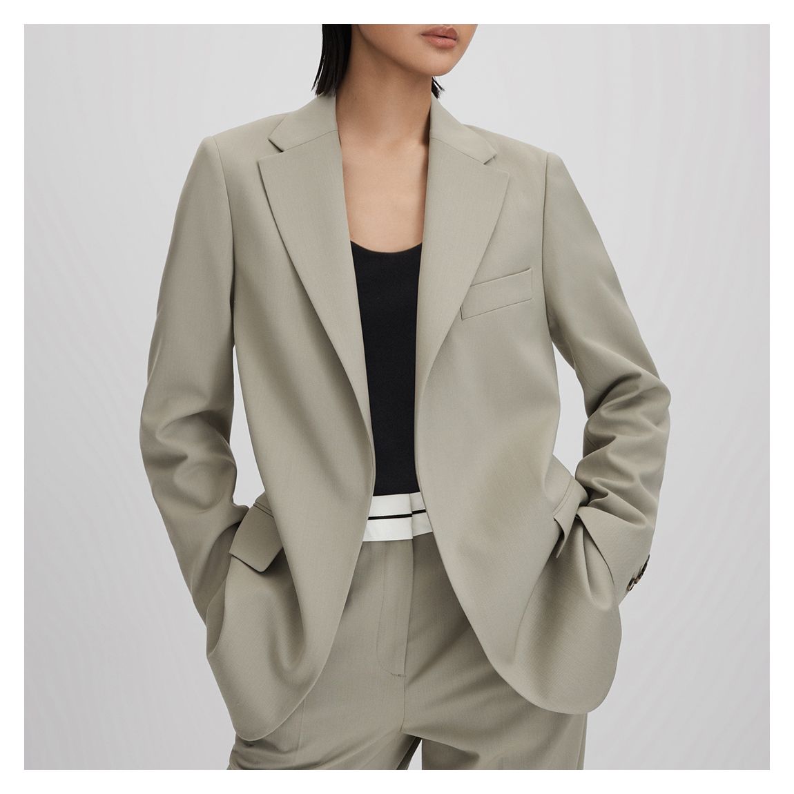 Sage Whitley Boyfriend Wool Blend Blazer main product photo