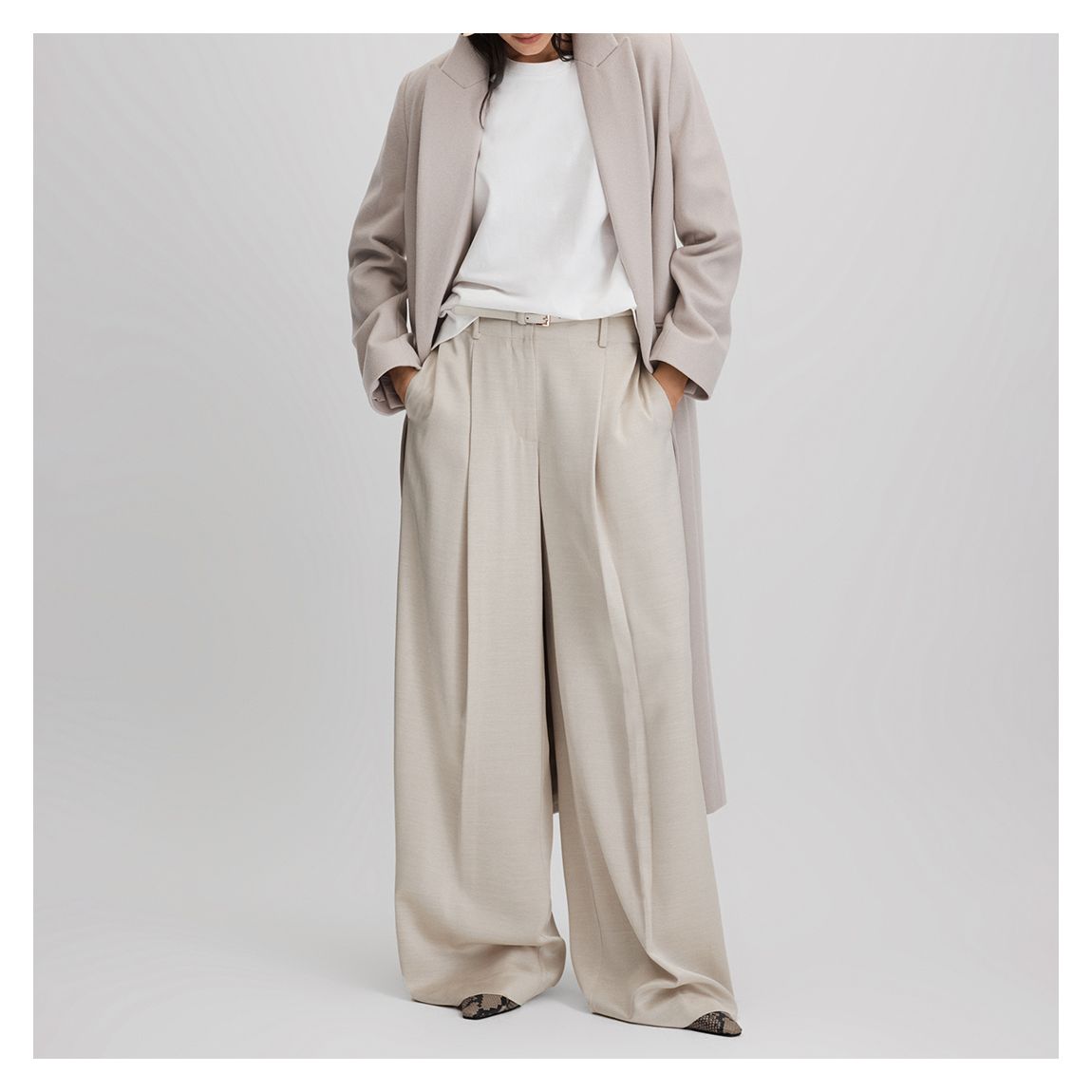 Champagne Isla Wide Leg Trousers main product photo