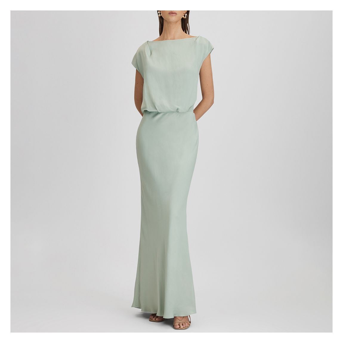 Sage Rupa Drape Neck Maxi Dress main product photo