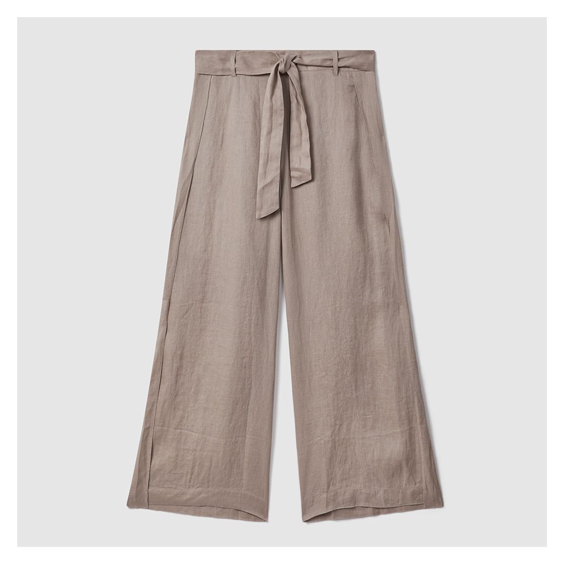 Taupe Harry Side Split Linen Trousers main product photo