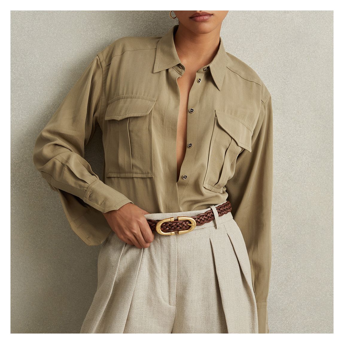 Khaki Isador Long Sleeve Shirt main product photo