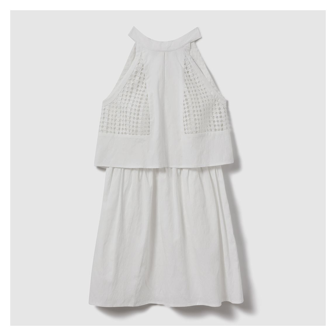 White Eden Broderie Linen Blend Mini Dress main product photo