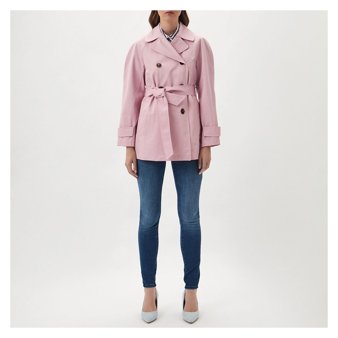 Pink West Short Trench Coat main product photo
