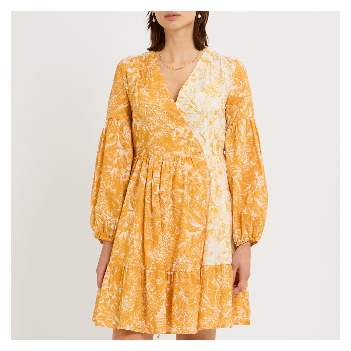 Yellow Pattern Alga Mini Dress main product photo