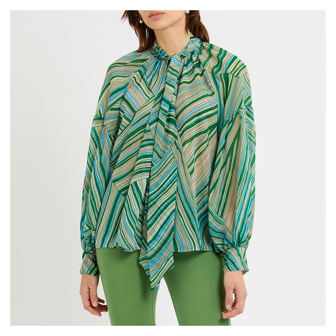 Green Pattern Boboli Blouse main product photo