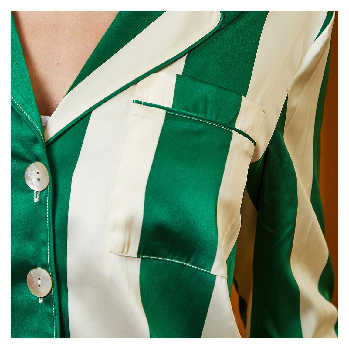 Green Wide Stripe Trouser Set main product photo