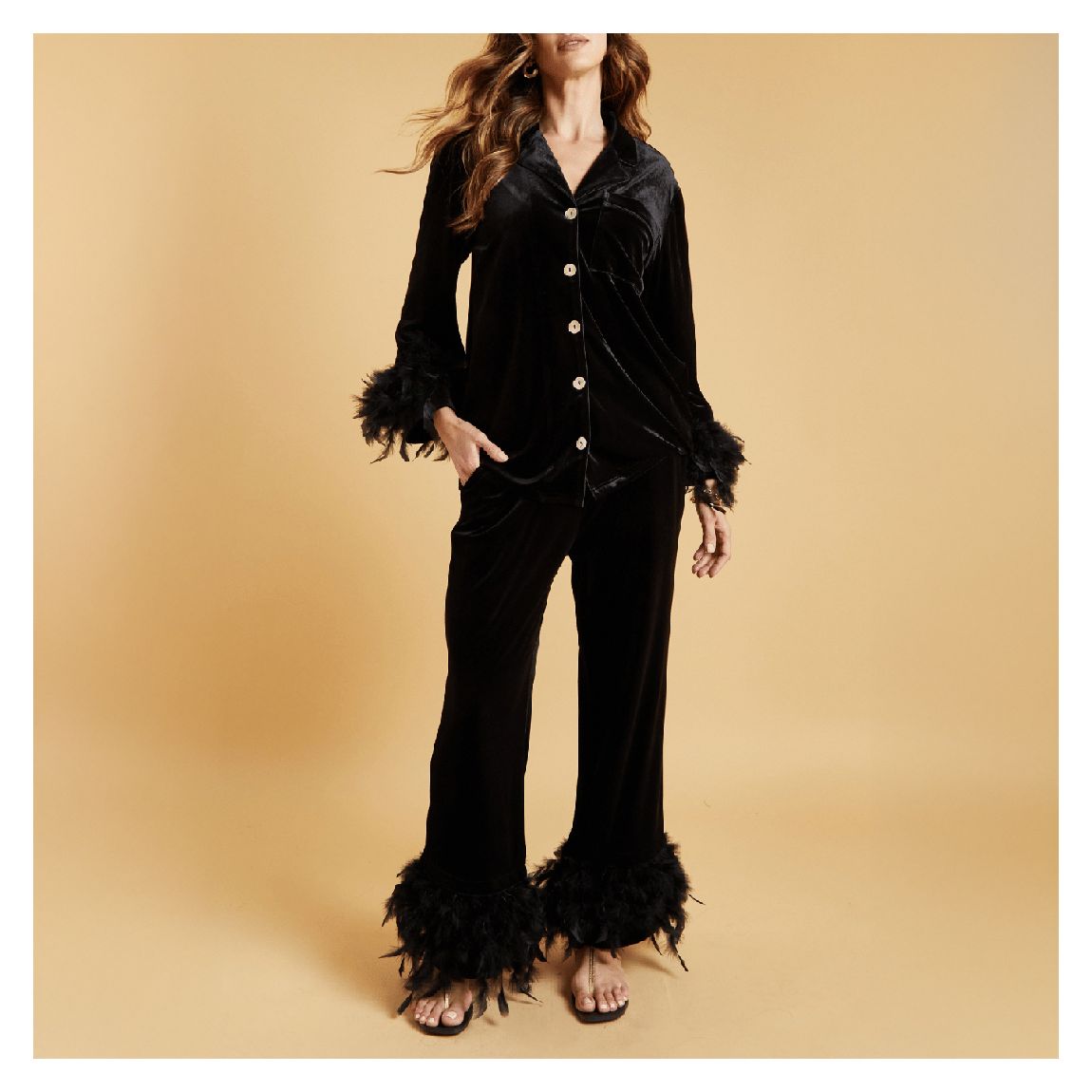 Black Feather Trouser Set main product photo