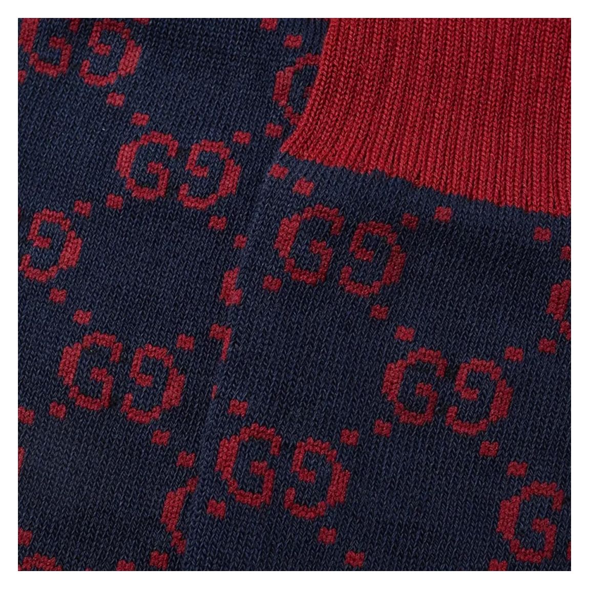 Blue And Red GG Pattern Cotton Blend Socks main product photo