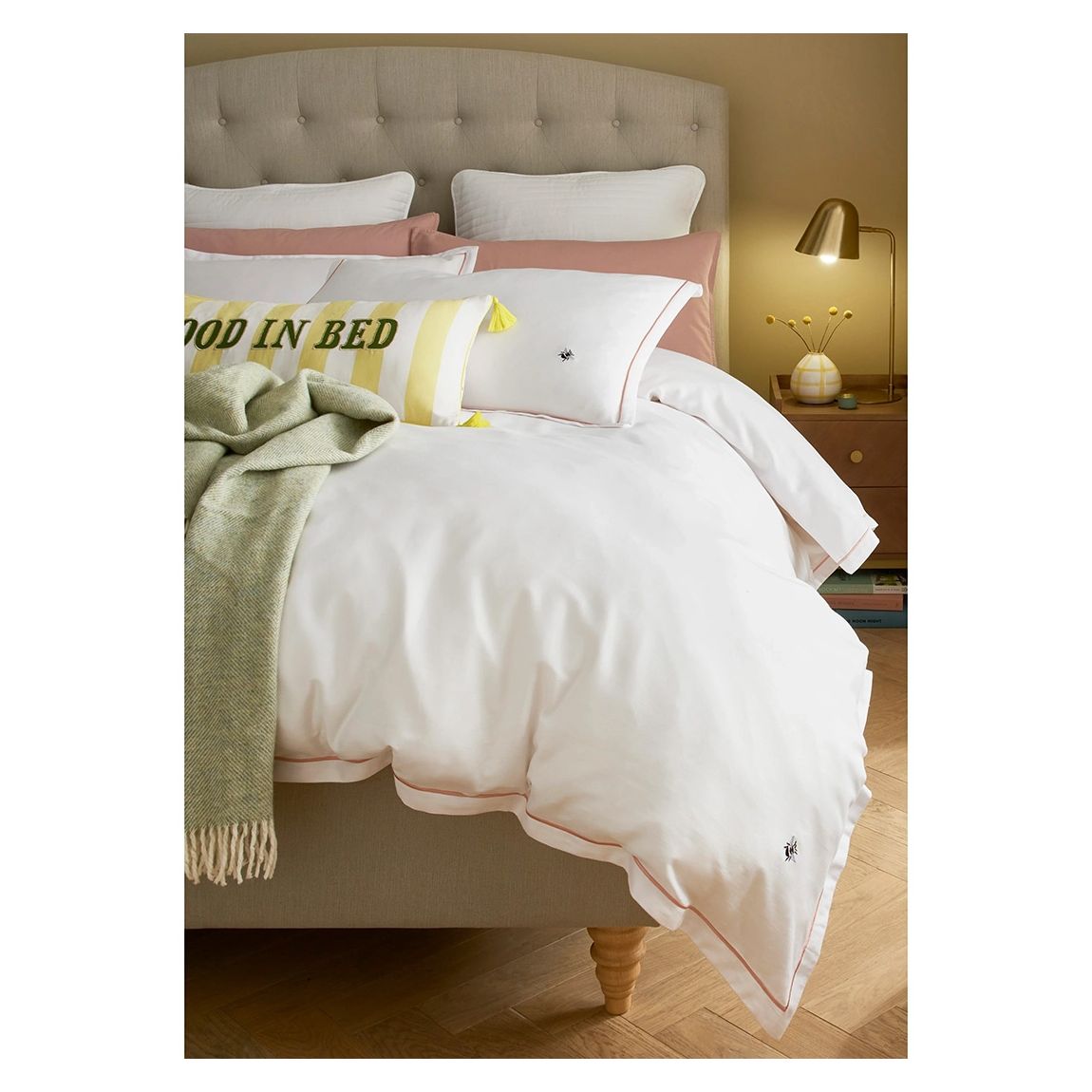 Bee with Peach Satin Stitching King Duvet Cover Set main product photo