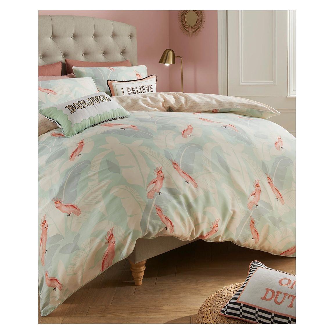 Cockatoo Print Double Duvet Cover Set main product photo