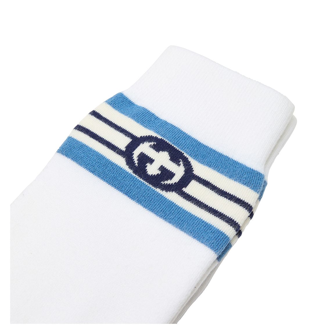 White and Blue Gucci Interlocking Detail Socks main product photo