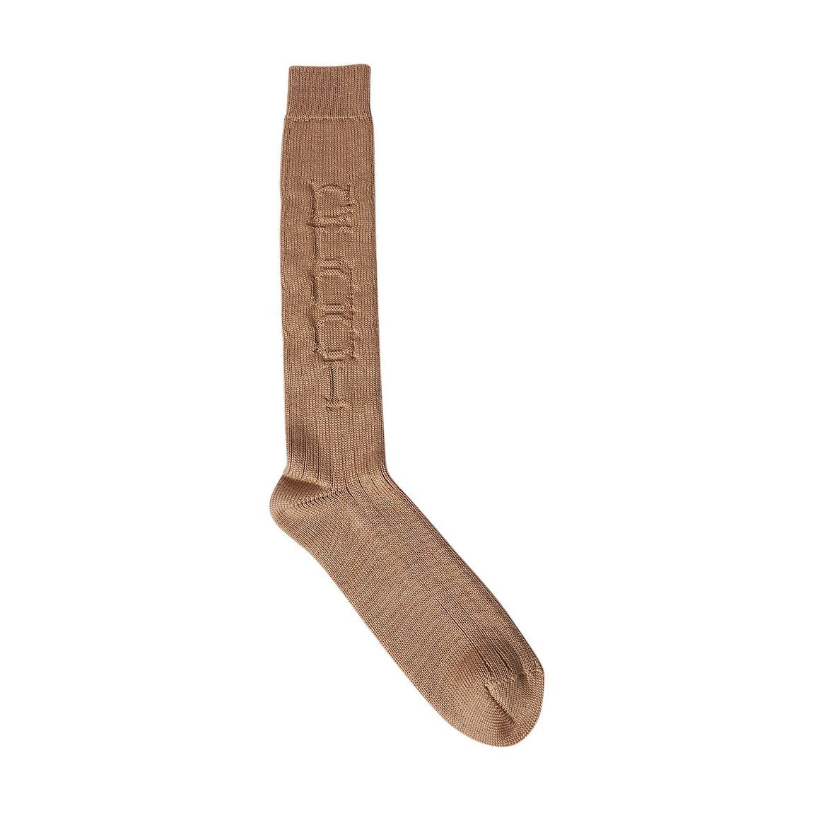 Beige Gucci Logo Debossed Socks main product photo