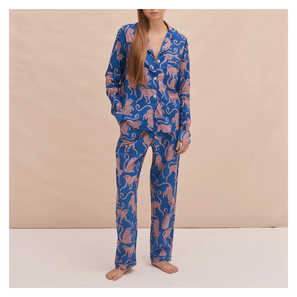 Long Pyjama Set Chango Print Blue/Pink main product photo