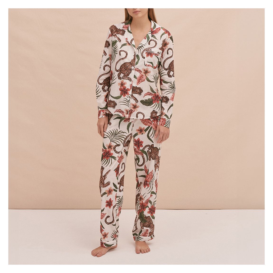 Long Pyjama Set Soleia Print Cream main product photo