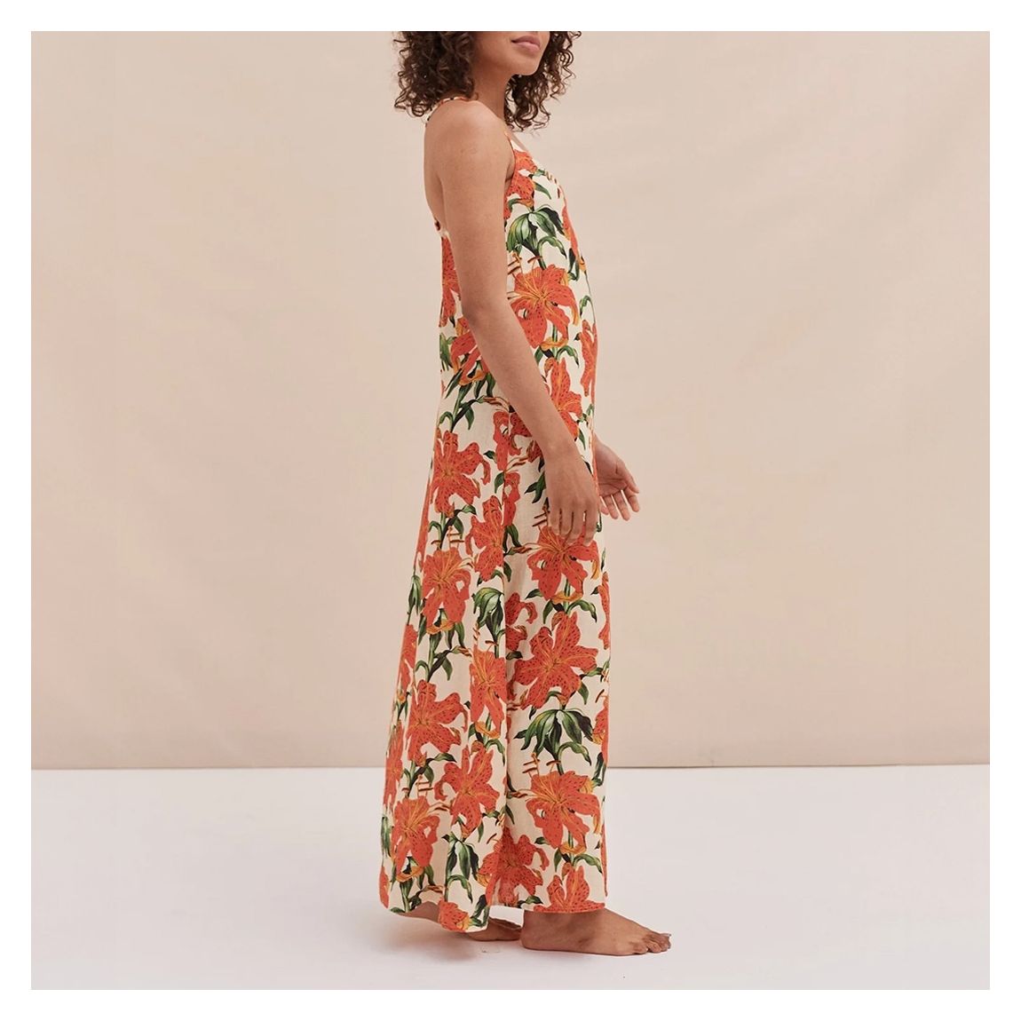Nightdress Lilium Orange Cream Linen main product photo