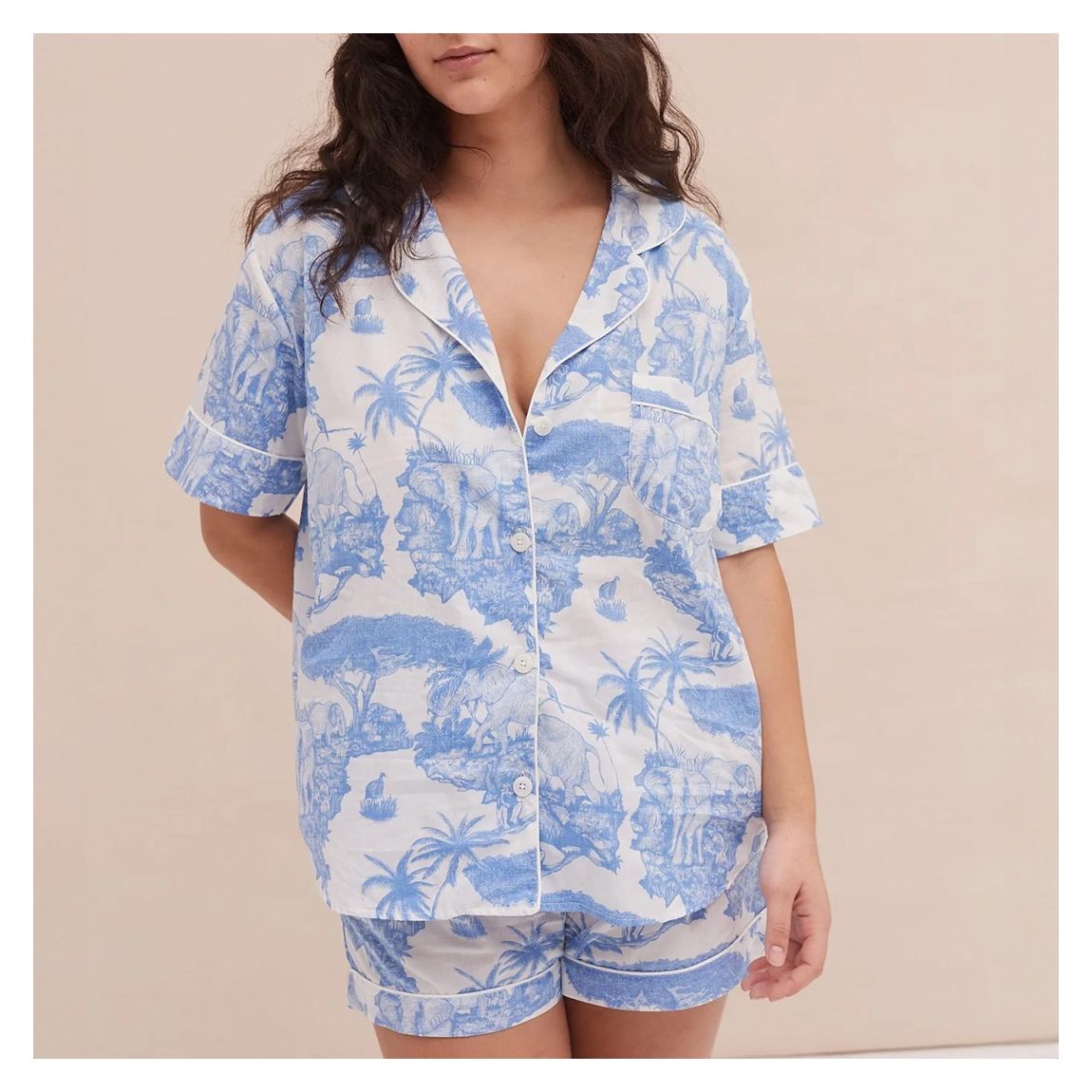 Short Pyjama Set Loxodonta Print Blue main product photo