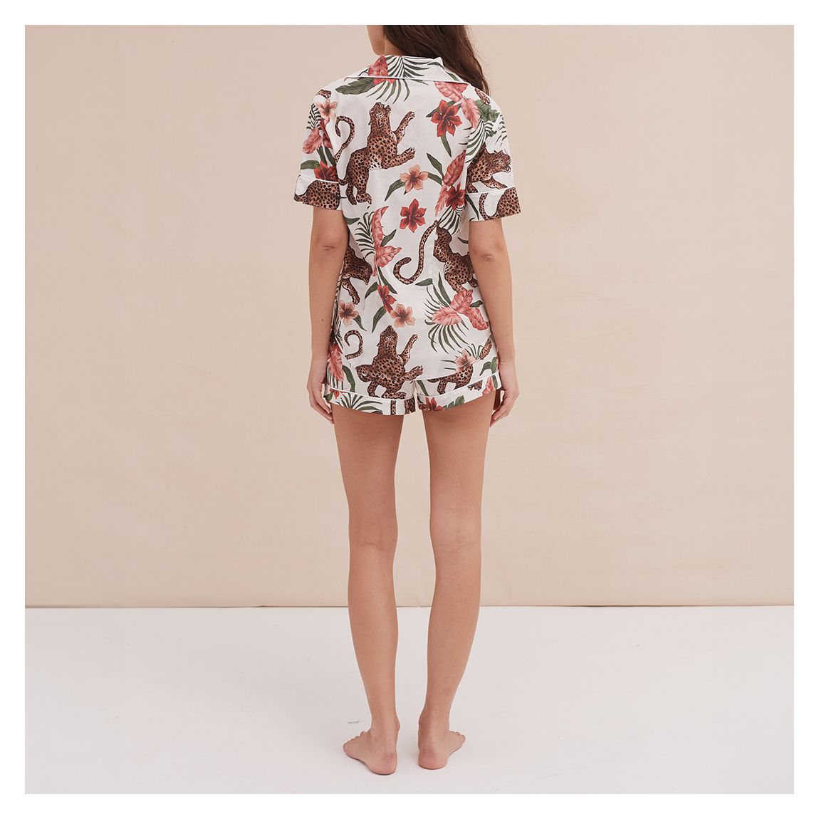 Short Pyjama Set Soleia Leopard Print Cream main product photo