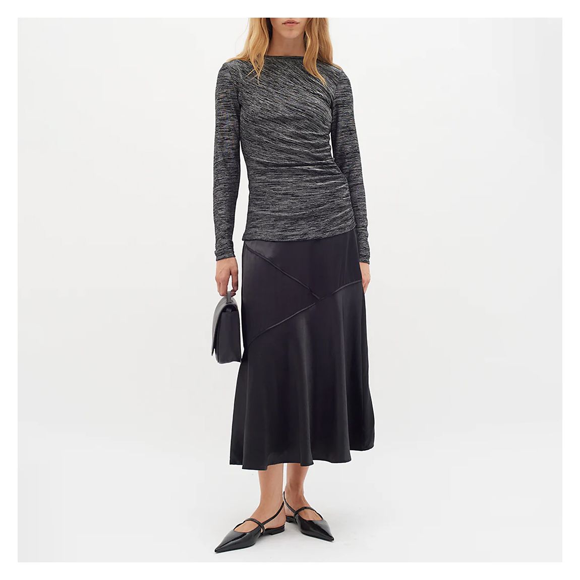 Grey Glitter Jafar Wrap Top main product photo