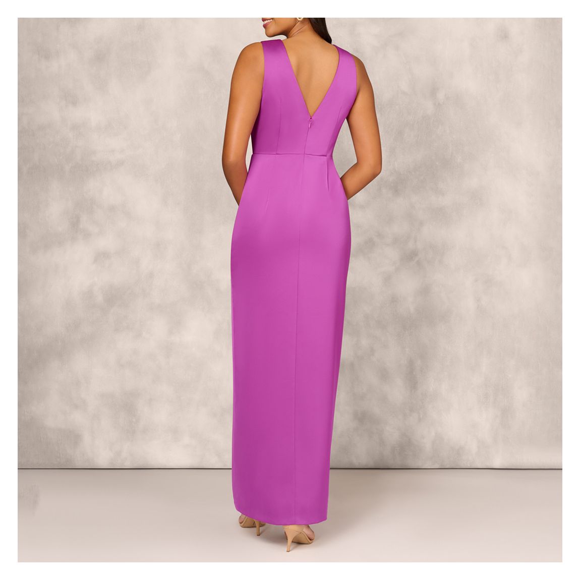 Purple Back Satin Column Gown main product photo