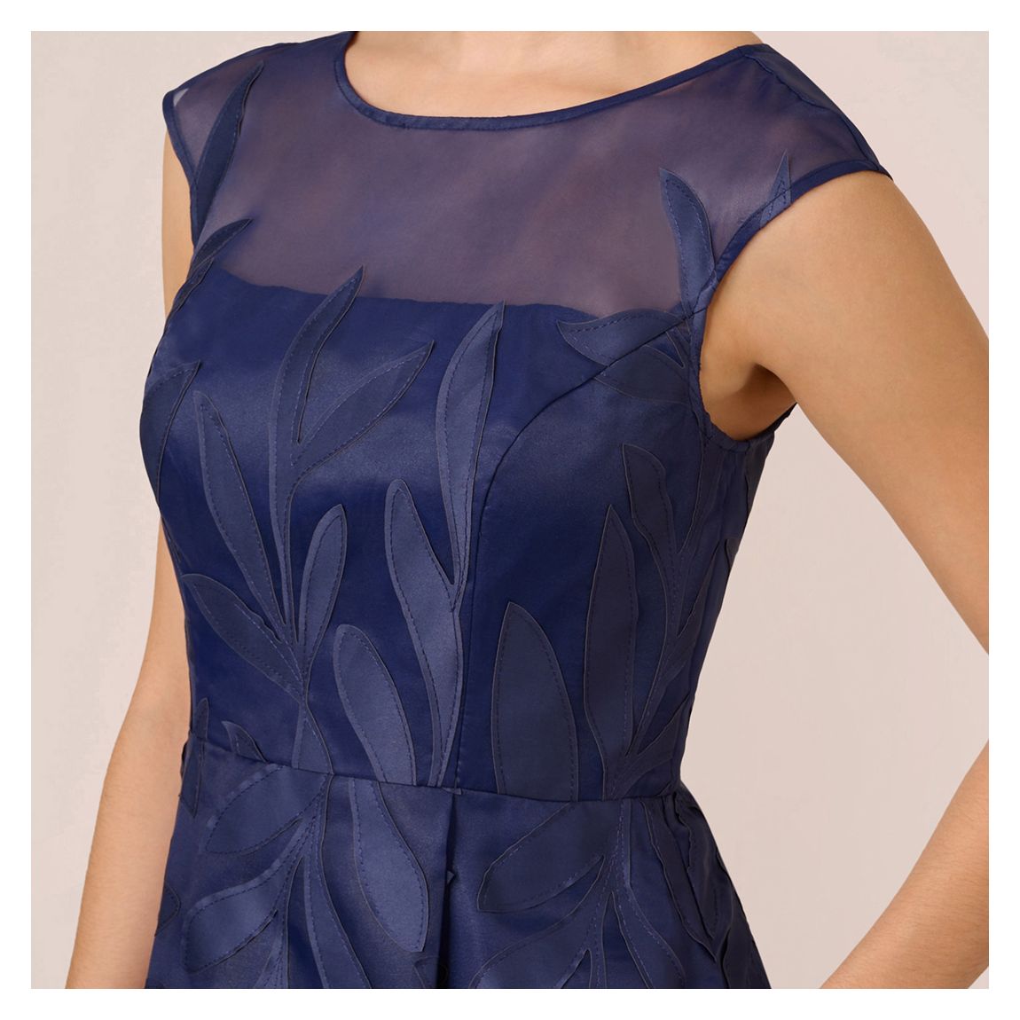 Navy Applique Organza Gown main product photo