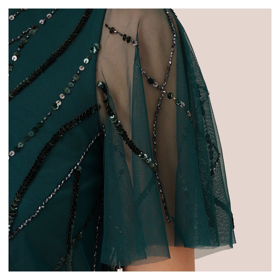 Green Beaded Blouson Gown main product photo