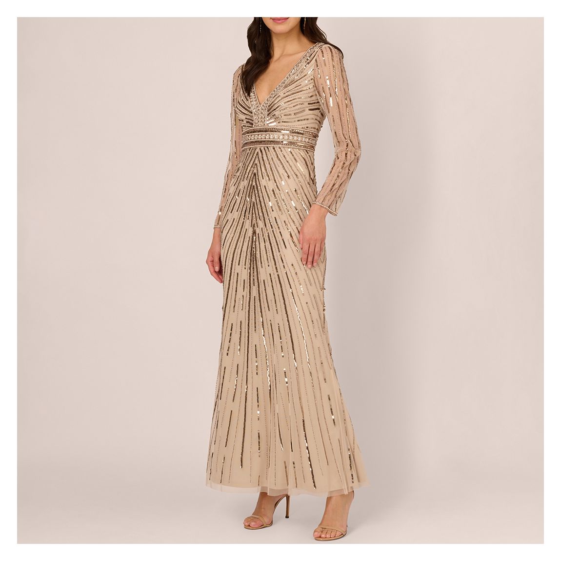 Beige Beaded Maxi Dress main product photo
