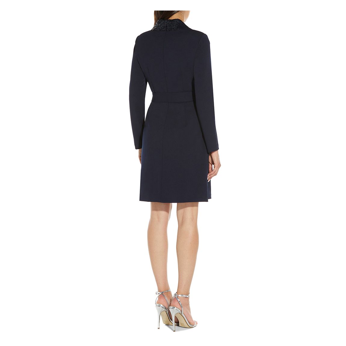 Black Sequin Collar Tuxedo Dress main product photo