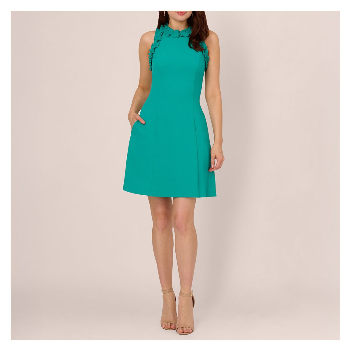 Green Crepe Midi Dress main product photo