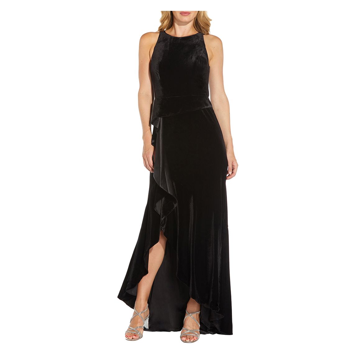Black Velvet Cascade Gown main product photo