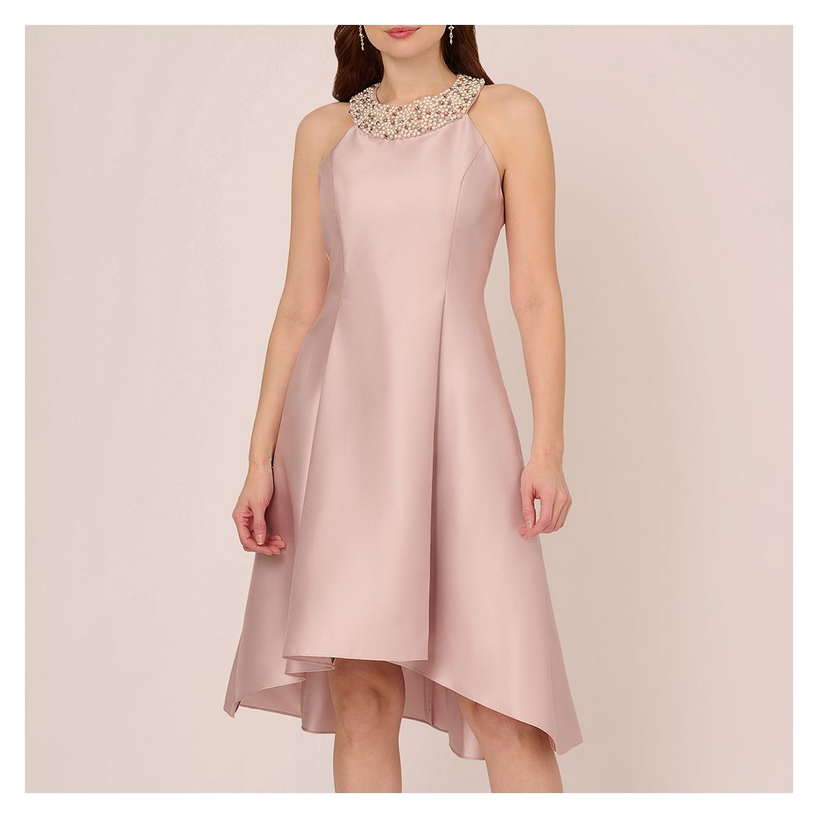 Light Pink Mikado Halter Dress main product photo