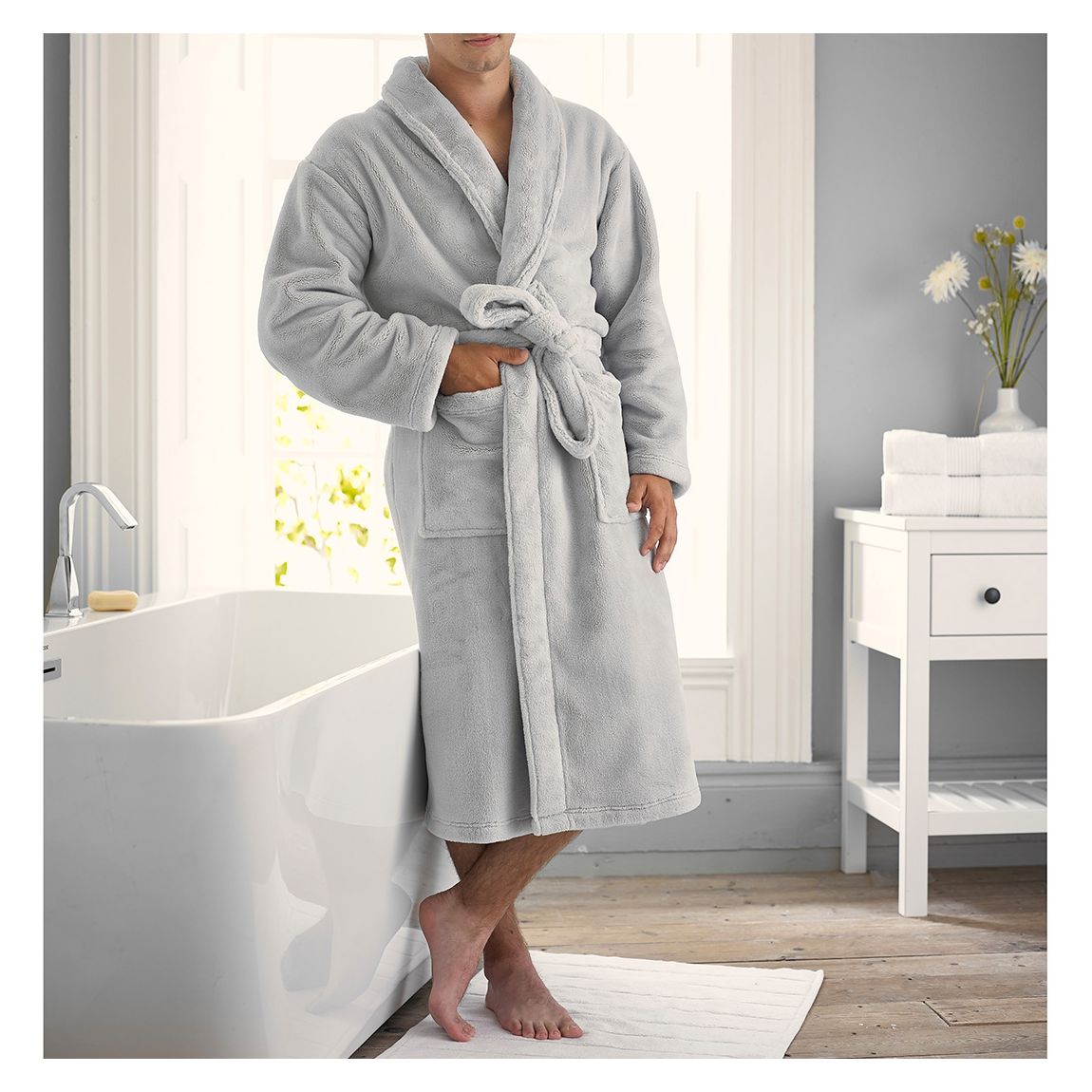 De Luxe Coco Fleece Robe S/M, Silver main product photo