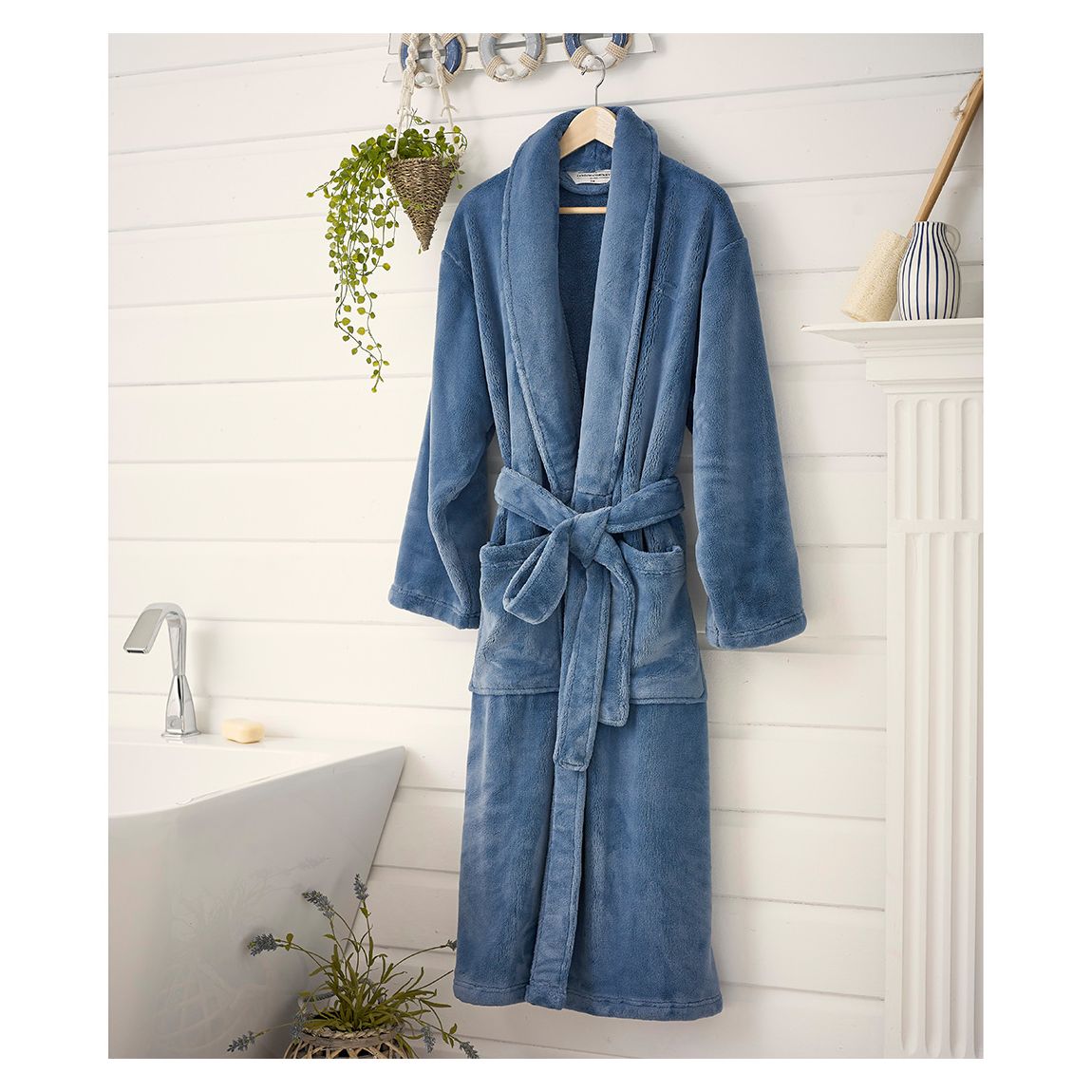 De Luxe Coco Fleece Robe L/XL , Blue main product photo