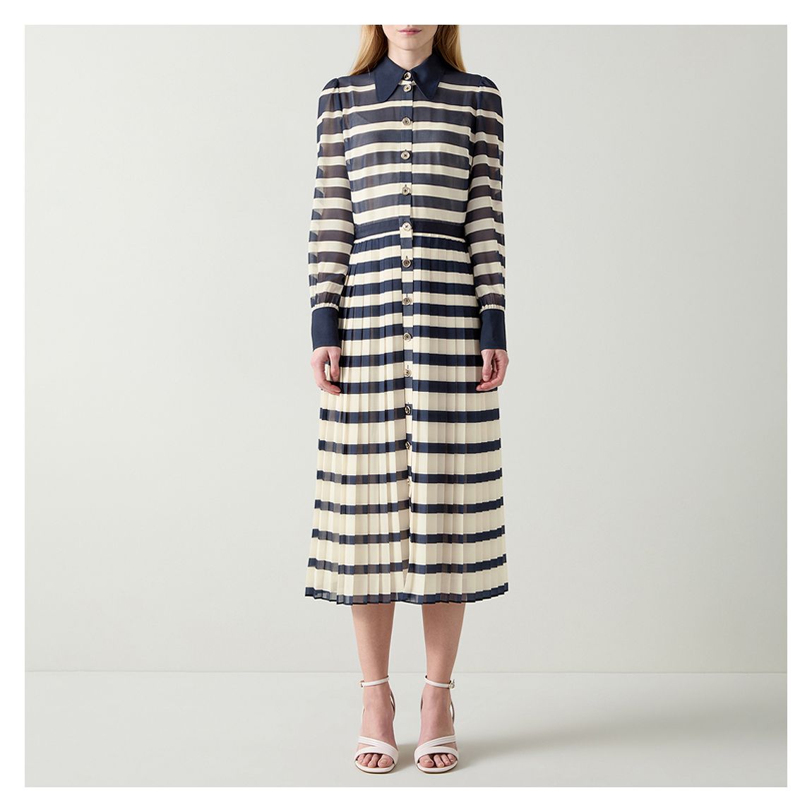Navy/Cream Stripe Tallis Dress main product photo