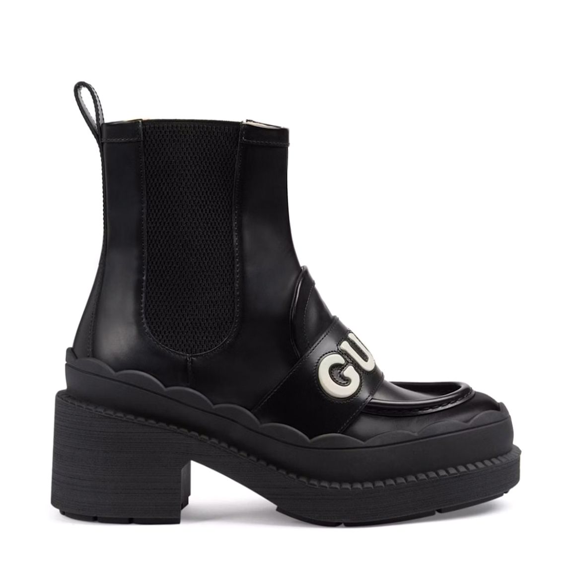 Black Leather Ornella Ankle Boot main product photo