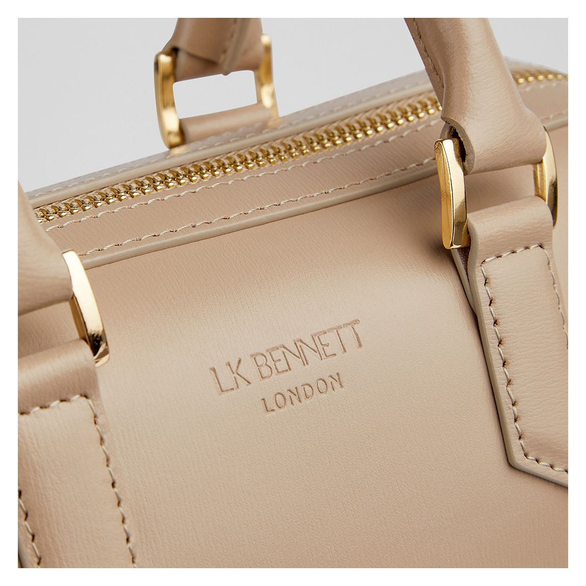 Fleurette Taupe Crossbody Bowling Bag main product photo