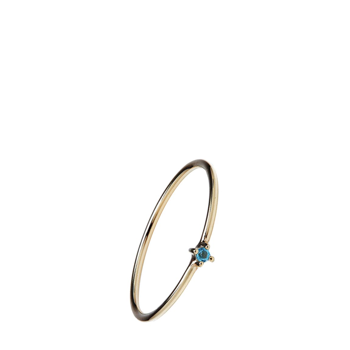 Gold Blue Topaz Bamboo Ring main product photo