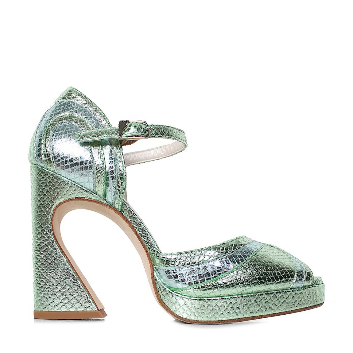 Lillita Aqua Blue Leather Heels main product photo