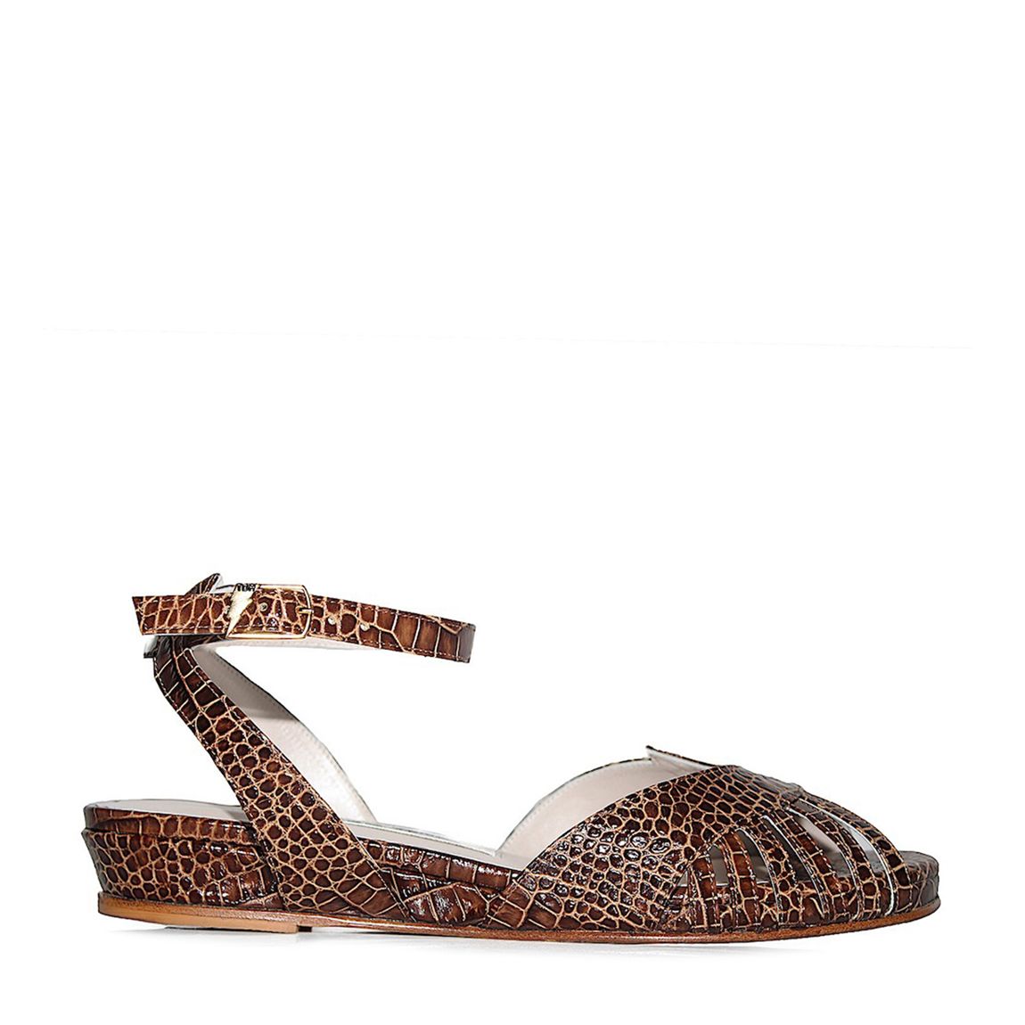 Margaux Kitty Brown LeatherFlat Shoe main product photo
