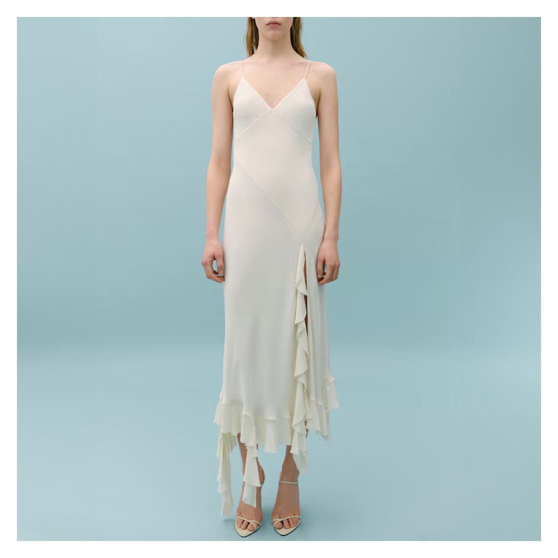 Cream Side Slit Dress main product photo