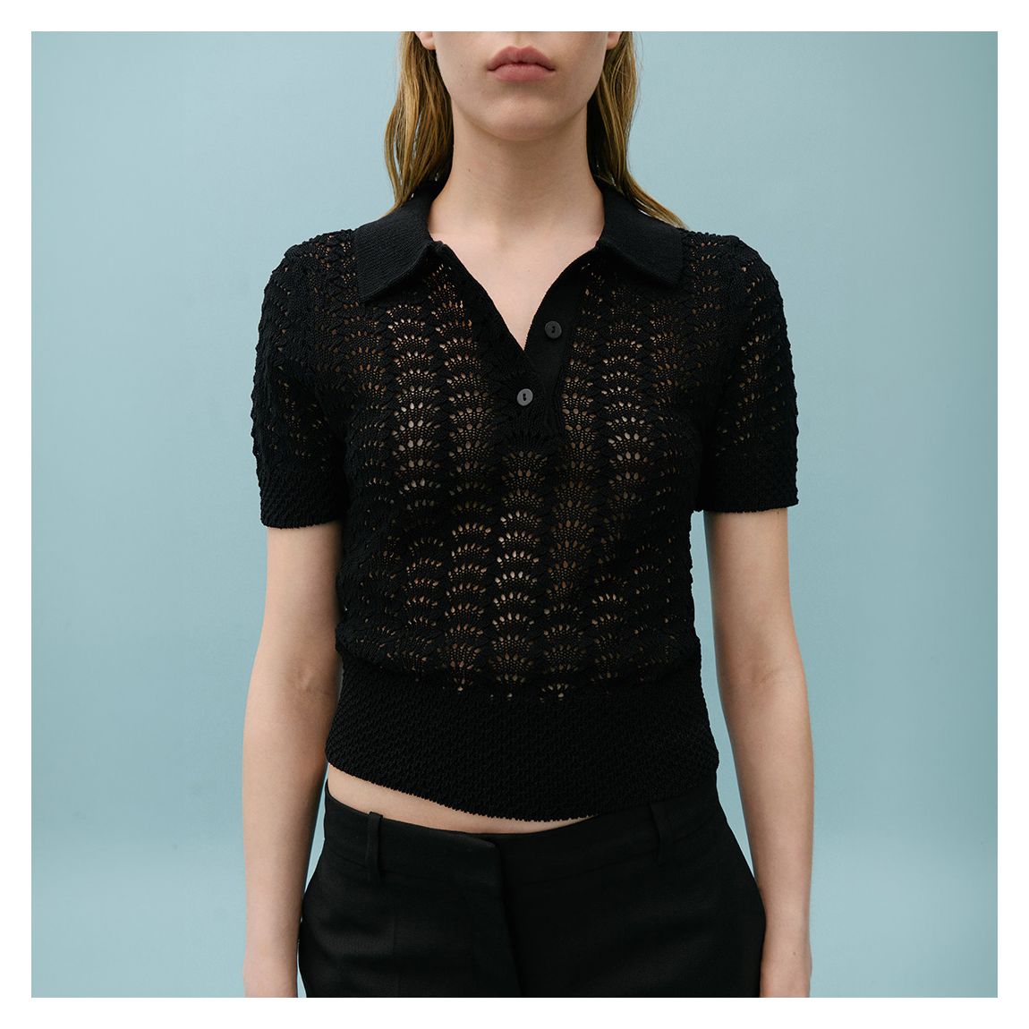 Black Knitted Top main product photo