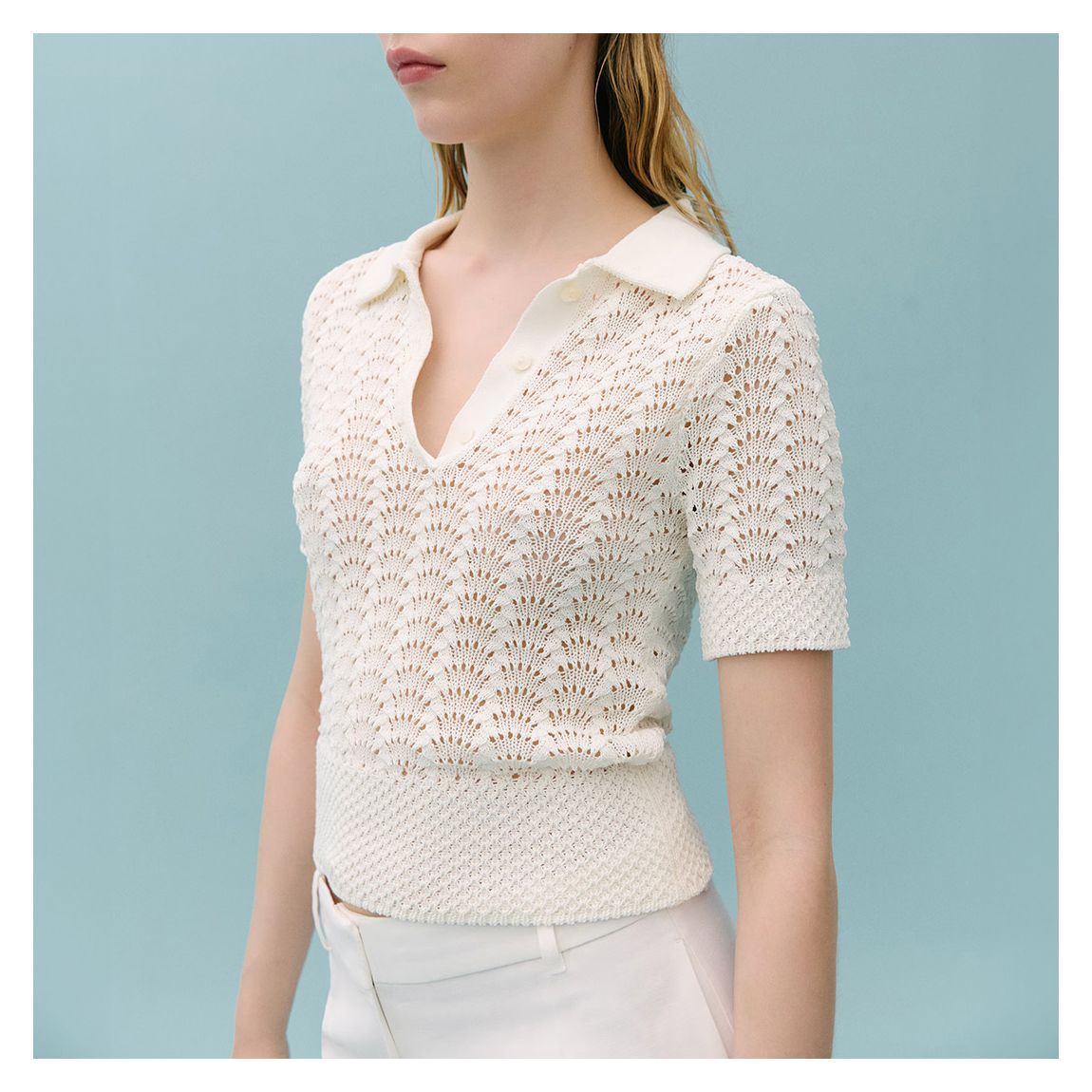 White Knitted Top main product photo
