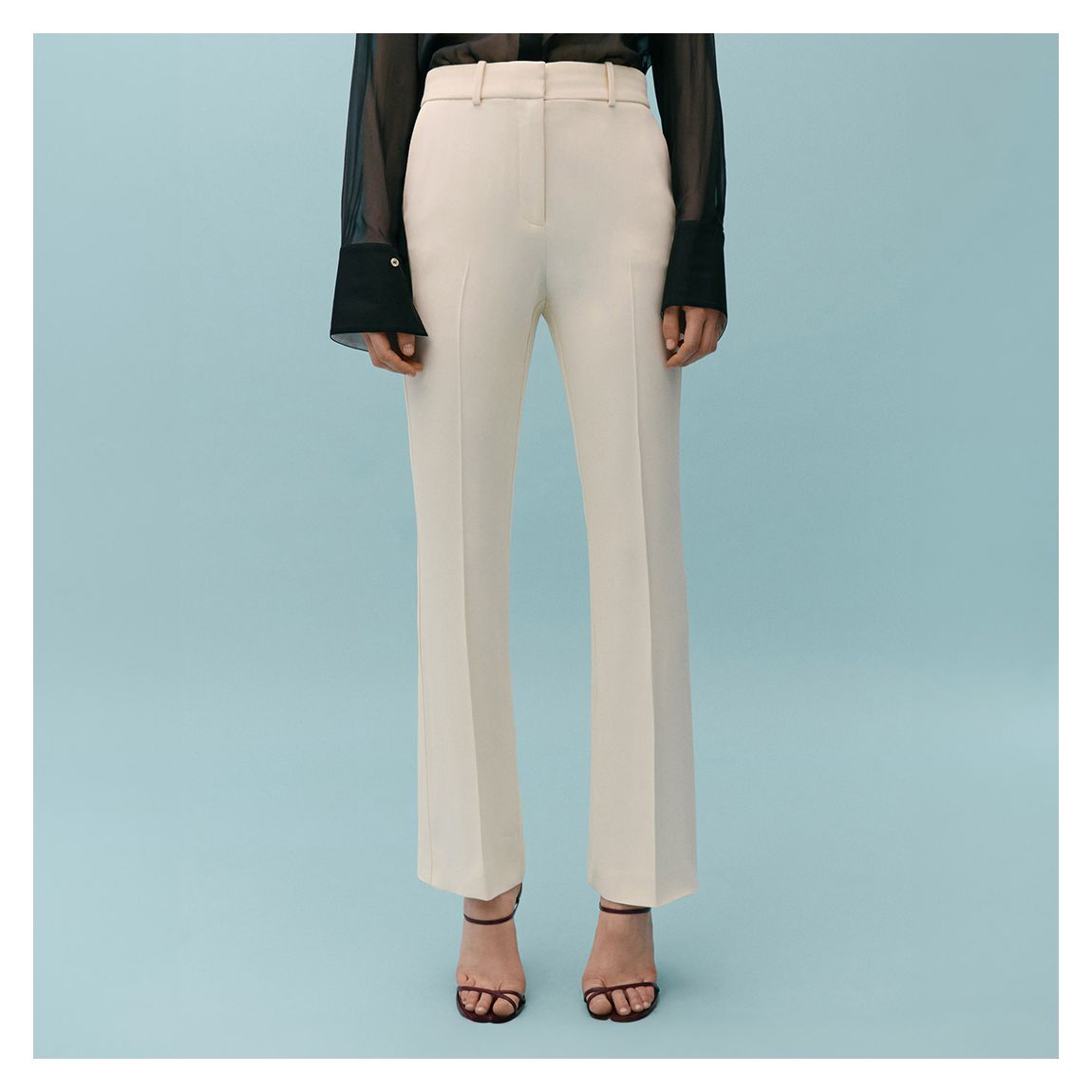 Cream Tapered Trousers main product photo