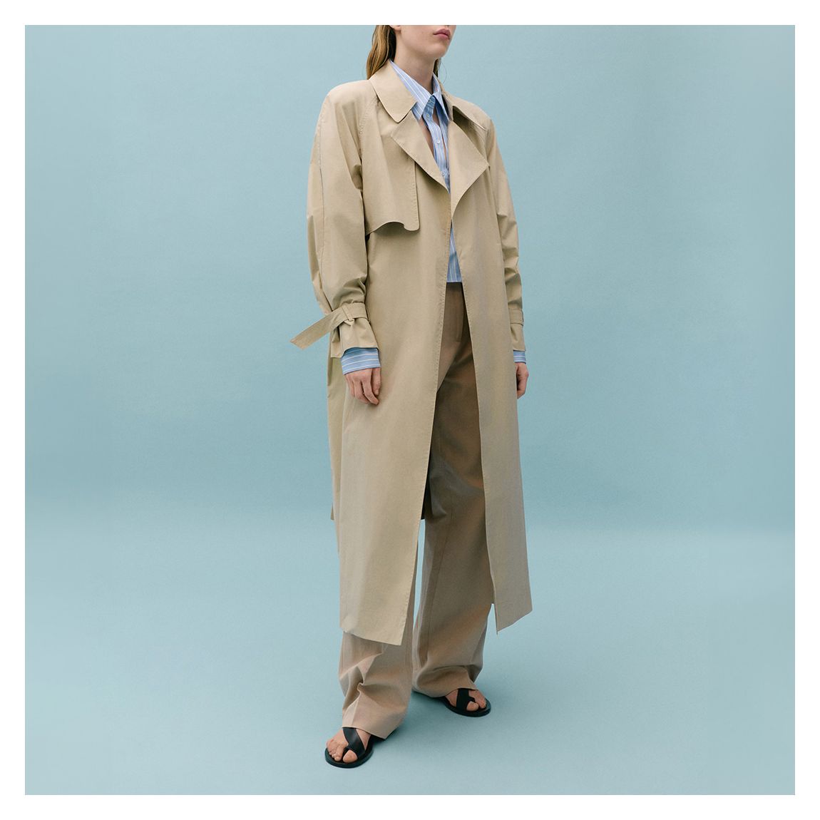 Beige Relaxed Trench Coat main product photo
