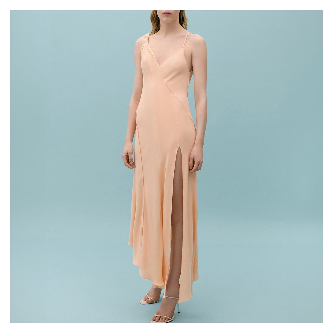 Neutral Side Slit Dress main product photo