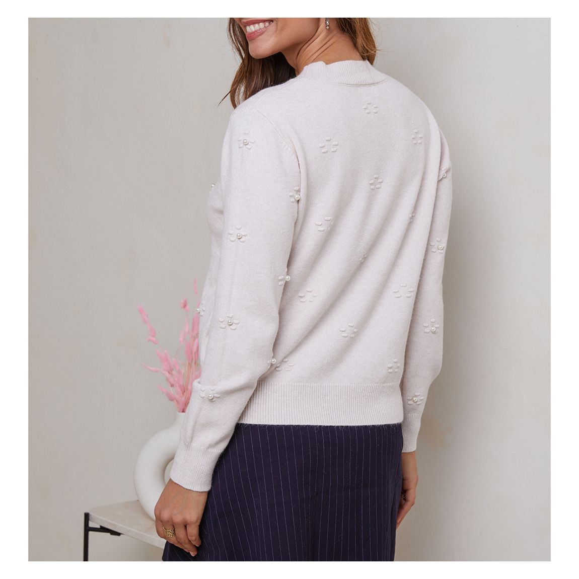 Ecru Pearl Cashmere Blend Jumper main product photo