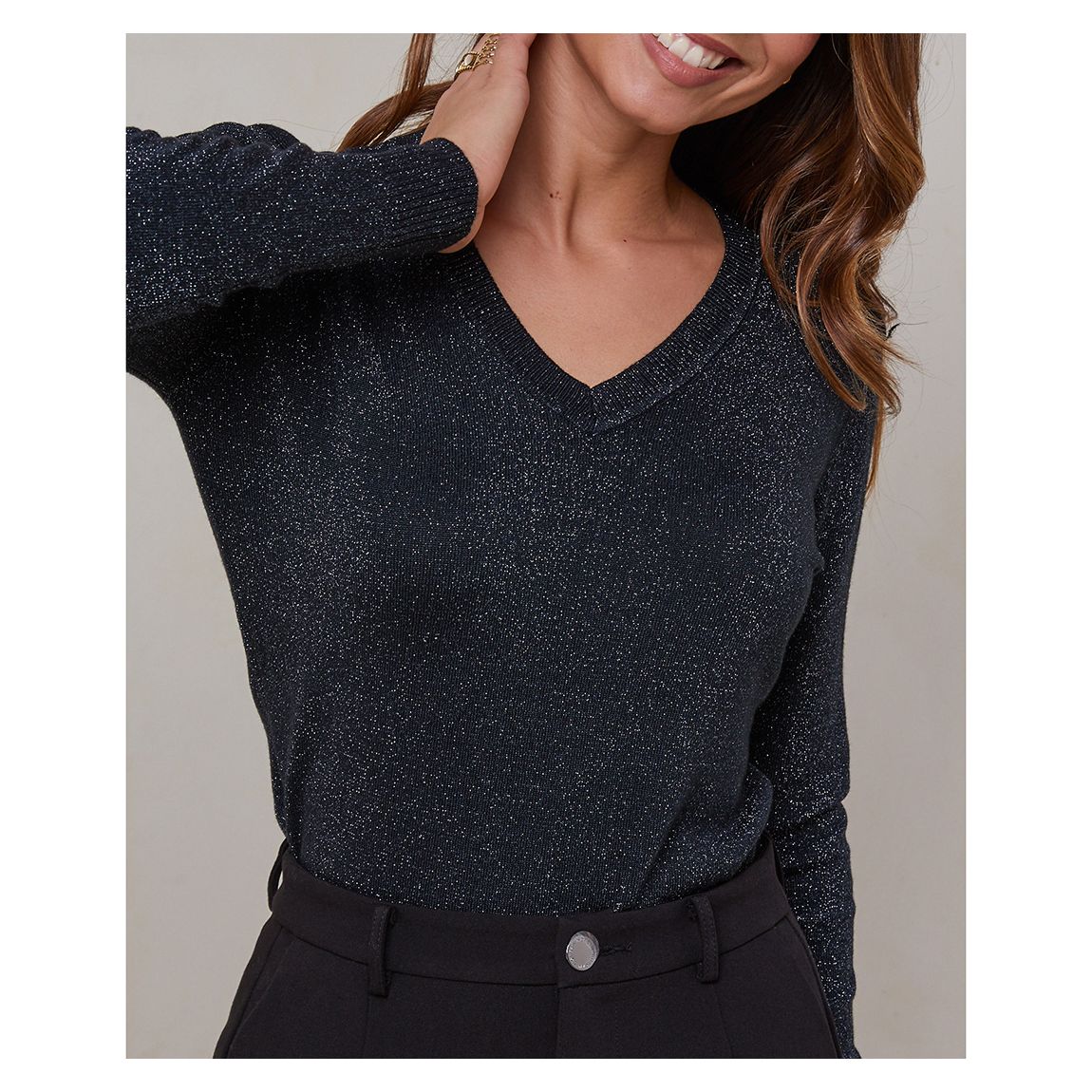 Black Cashmere Blend Jumper main product photo
