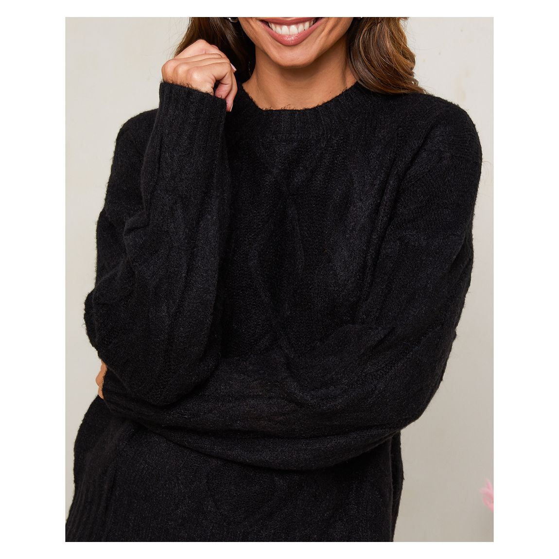 Black Cable Cashmere Blend Jumper main product photo