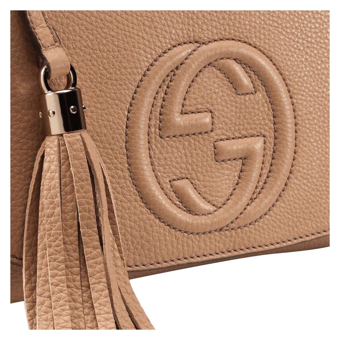 Beige Gucci Soho Long Flap Leather Crossbody Bag main product photo