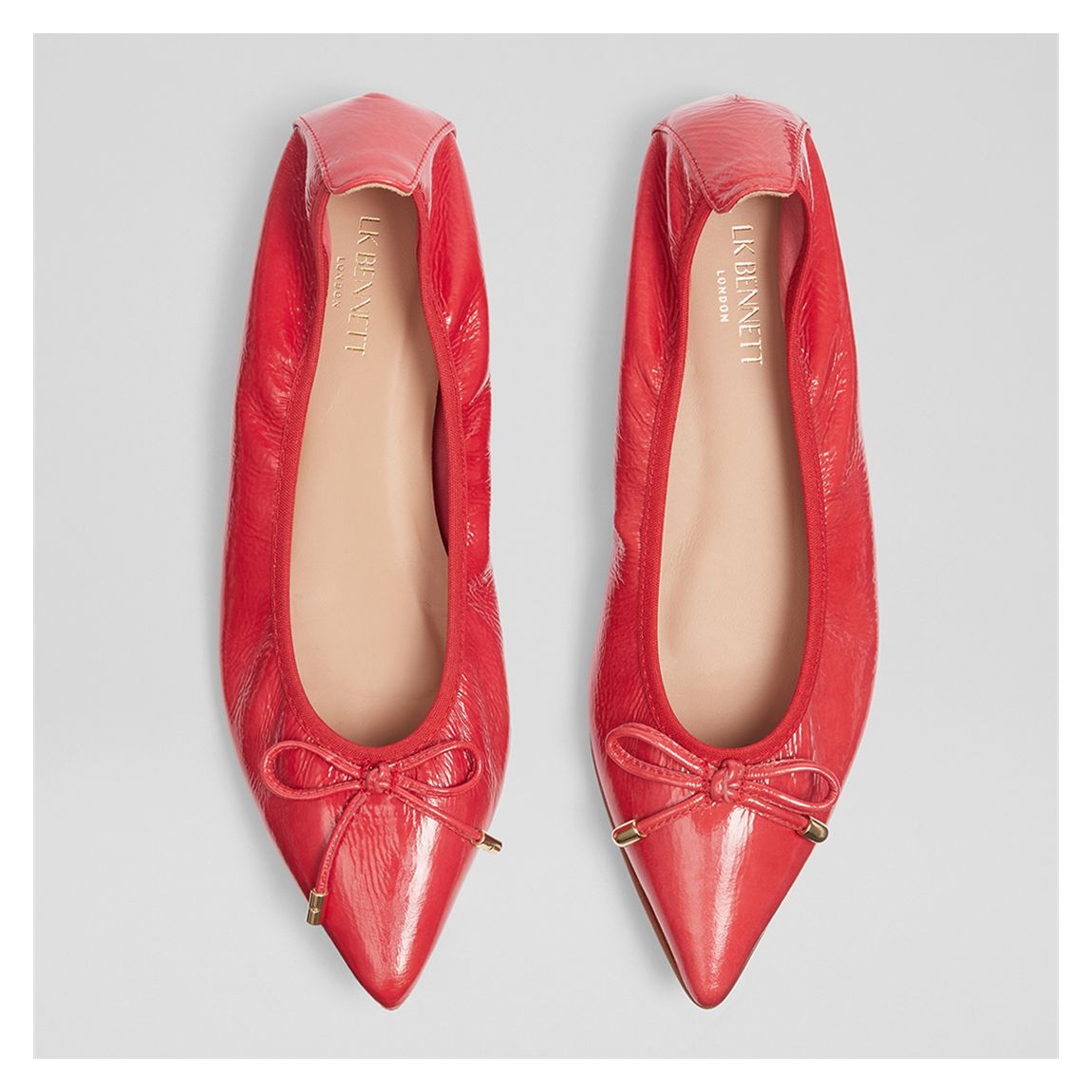 Pink Tilly Crinkled Patent Flat Shoes main product photo